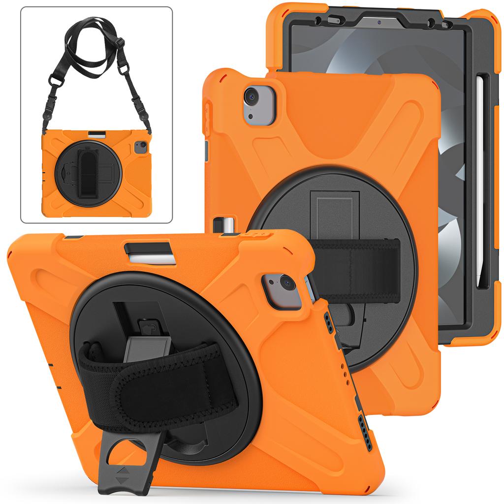 360 Rotating Stand Case Universal for IPad Air 11 2026 M4 2025 M3 2024 M2 Pro 11 2018-2022 Air 4 5 Hybrid Cover Shoulder Strap
