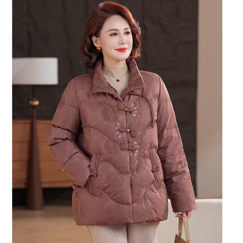 YUZHAOLIN Women's Floral Stand-Collar Down Jacket