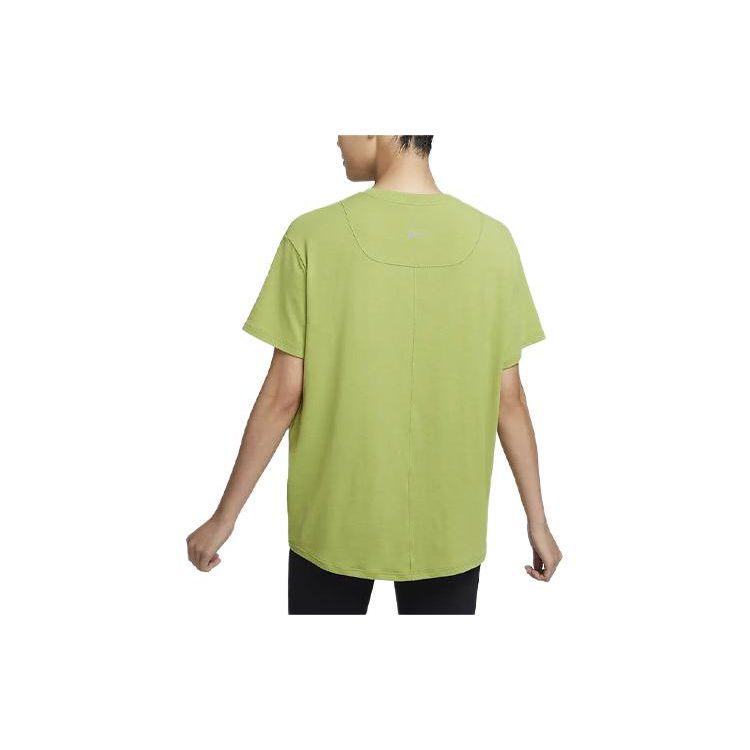 Nike Solid Color Logo Quick-Dry Short Sleeve Drop Shoulder T-Shirt Women Tops Pear-Green FN2815-377