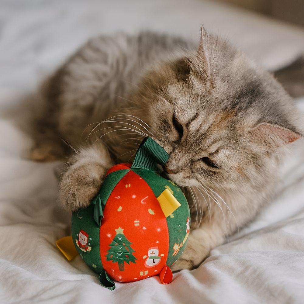 Bite-Resistant Dog Squeaky Ball Santa Claus Christmas Pet Toy Ball  Teeth Grinding