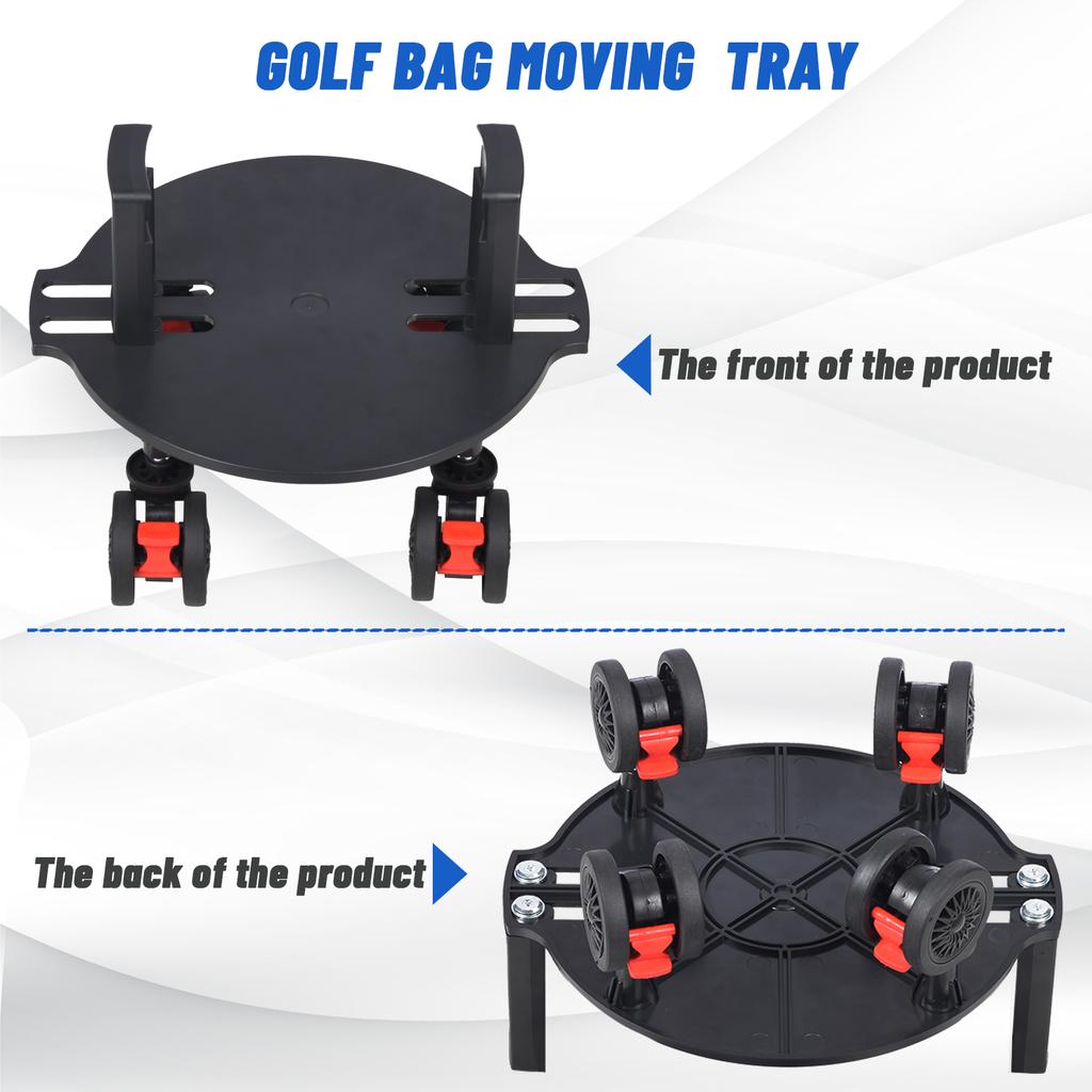 Golf Bag 360° Universal Wheel Trolley DetachablePortable Club Stand Mobile Base