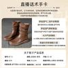 2025 Popular Versatile Leather Martin Boots Women's Shoes Autumn and Winter Short Skinny Boots Brown Maillard Knight Boots