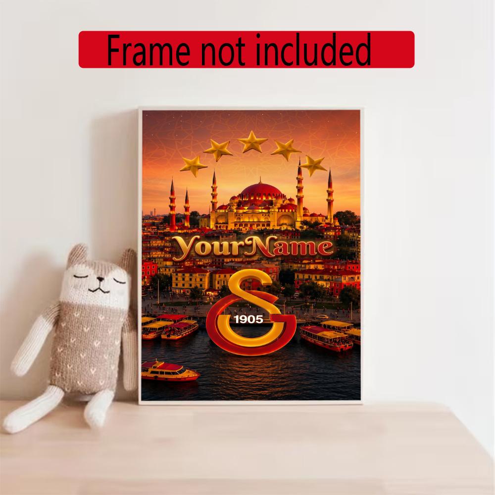 Galatasaray Personalized Name Diamond Paintings Mosaic Wall Round Diamond Art Painting Kits Embroidery Crystal Accessories Frameless