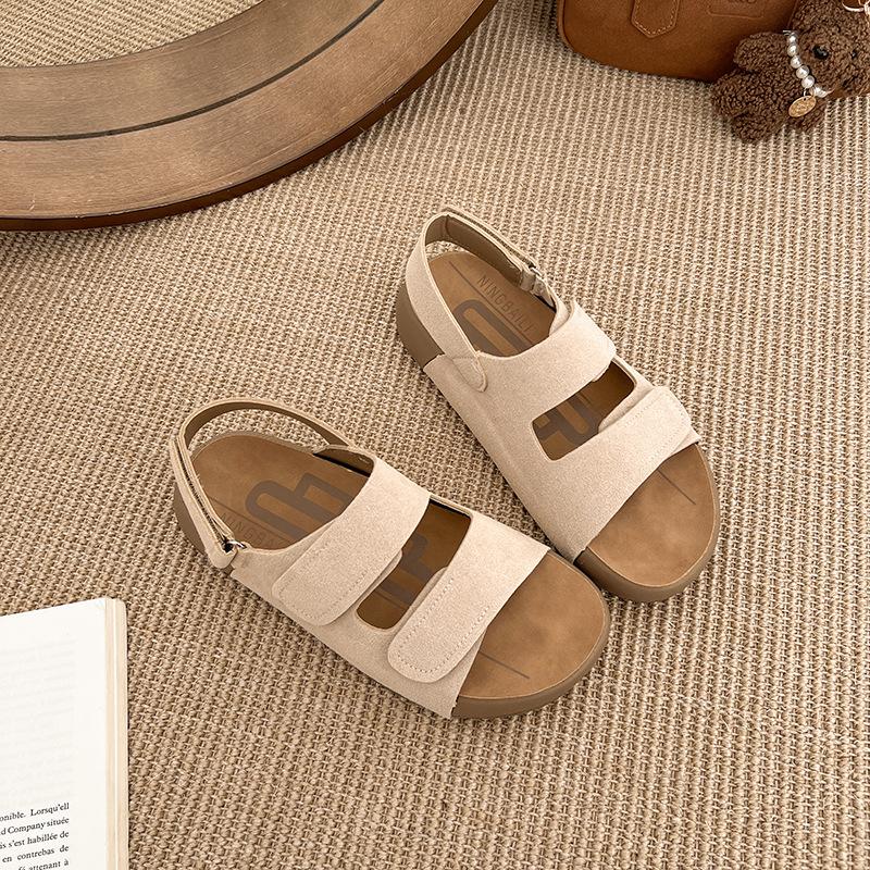 

[Fanfna] Stepping on shit Boken sandals women s summer wear 2025 Velcro thick-soled versatile cool slippers 35
