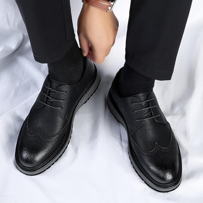 Moda Caliente Venta Hecho a Mano Zapatos Oxford para Hombre Cuero de Alta Calidad Zapatos de Vestir Clásicos Negocios Formales Suela Gruesa Comodidad Zapatos de Hombre