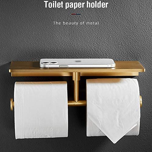 Golden Toilet Paper Holder, Bathroom Shelf, Hotel Paper Roll, Brass Toilet Paper Holder, Kitchen Bathroom Roll Paper Holder