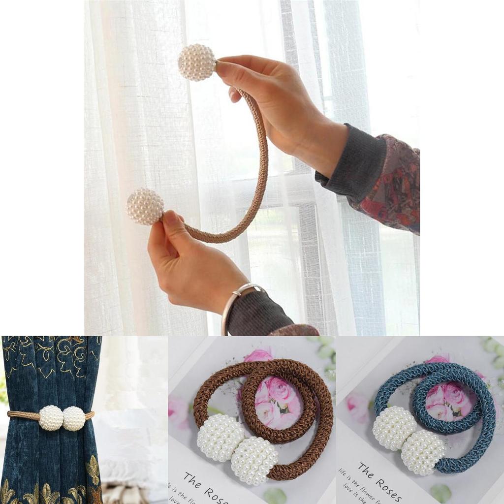 Chic Magnetic Curtain Tiebacks Featuring Braided Ball Buckle For Home Dcor