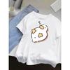 Women's T-shirt Short Sleeved Cute Sleeping Duck and Zzz Pattern Creative Print Summer Round Neck T-shirt Clothes