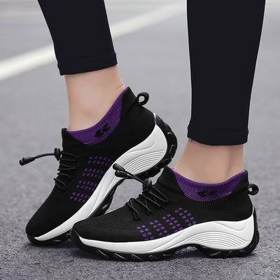 Damen Walking Schuhe Mode Socken Sneaker Mesh Atmungsaktiv Bequem Krankenpflege Trainer Lässige Plateau Slipper Rutschfestes Schuhwerk