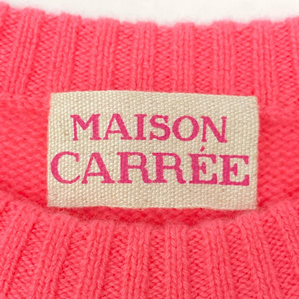 MAISON CARREE MC-07-08 Pink cashmere100 Raglan sleeve mini knit pullover tops F pinkUsed