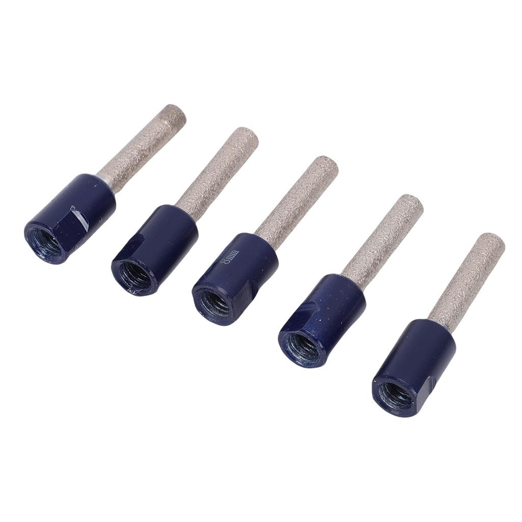 5 Pcs Dry   Drill Bit M10 Thread 8mm Vacuum Brazed   Hole Saw for Ceramic Tile   Marble Stone
