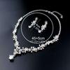 Rhinestone Bridal Jewelry Sets Shiny Necklace Earring Set  Valentine Day Gifts