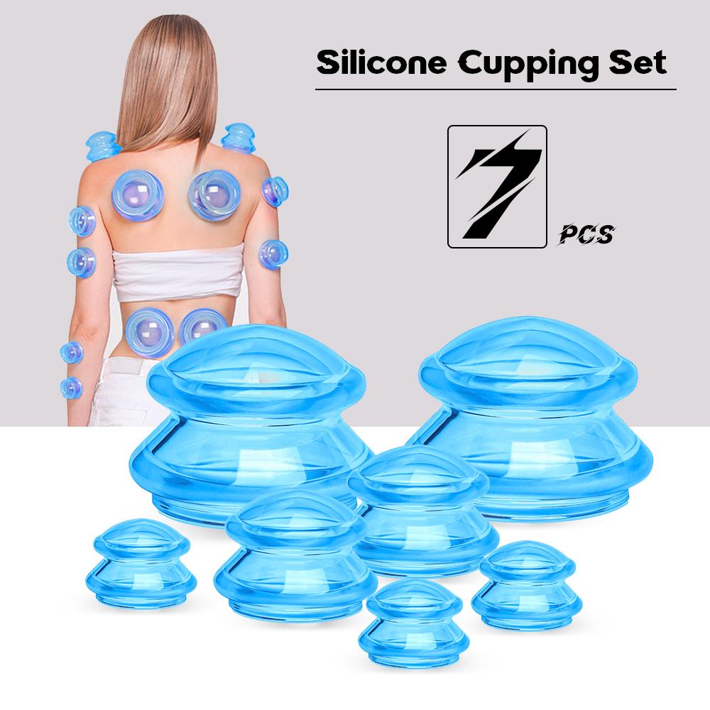 7pcs Jars Premium Transparent Vacuum Suction Massage Cupping AntiCellulite Ventosa Body Facial Cup Weight Loss Chinese Therapy
