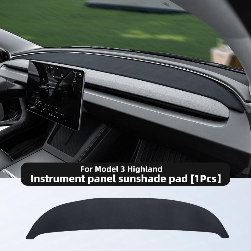 For Tesla Model Y Juniper Suede Leather Dashmat Model 3 Highland Car Dashboard Cover Pad Dash Mat SunShade Carpet Accessories