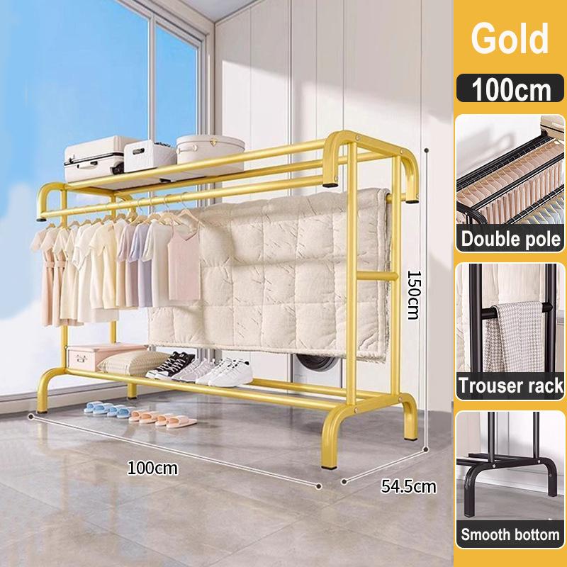 Clothes Rack Household Indoor Bedroom Balcony Drying Hanger Floor-To-Ceiling Coat Rack Thickening Simple Drying Rack