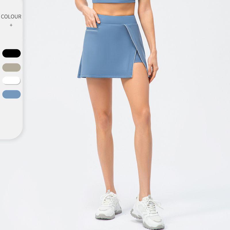 Export New Arrival Sports Skirt Fake Two-Piece Anti-Emptied Pantskirt Loose Casual Yoga Running Skirt Tennis Skirt