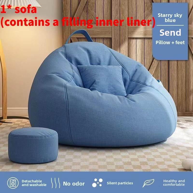 Large Seat Bean Bag Comfortable Lazy Sofa Chair Linen Lounger Couch Tatami Gift