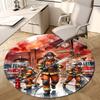 1PC Firefighter Station Non-Slip Floor Round Carpet, Office, Family, Bedroom, Large Area Rug Indoor Rugs, Durable PolyesterH0328