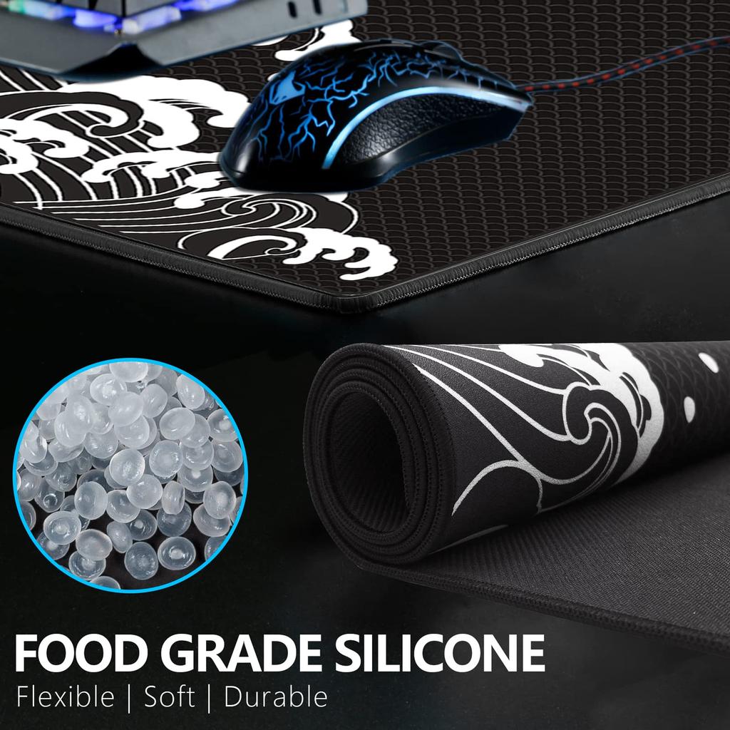 X-Raypad Aqua Control Plus Wave Night - XXL (900x400x4mm) Cloth Gaming Mouse Pad, Official Japanese Distributor Warranty