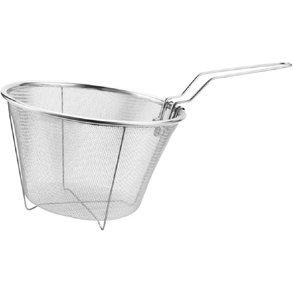 

Cabilock Small Round Fry Basket Stainless Steel Wire Skimmer Spoon with Handle Food Strainer Ladle Hot Pot Slotted Spoon for Noodles Frying Food 18cm