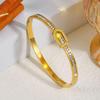 Women's Stainless Steel Horseshoe Love Bangle with Inlaid Diamonds - High-End, Non-Fading Titanium Steel Jewelry