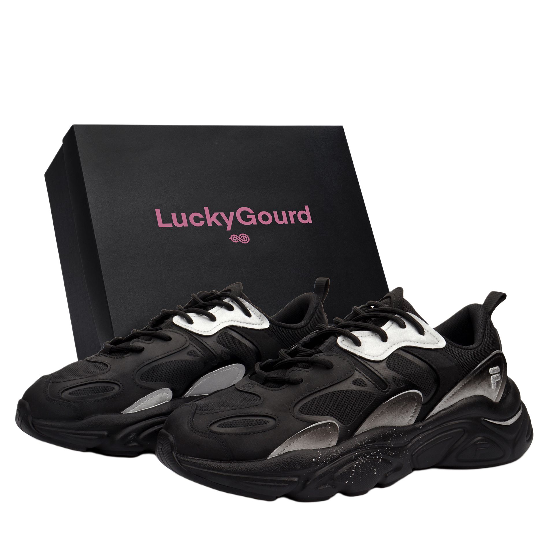 

FILA Mars 2 Night Embrace Of The New Moon Cushioning, Wear Resistant Low top Casual Shoes Men s Black Silver F12M131116FBK(Team900-) 42.5