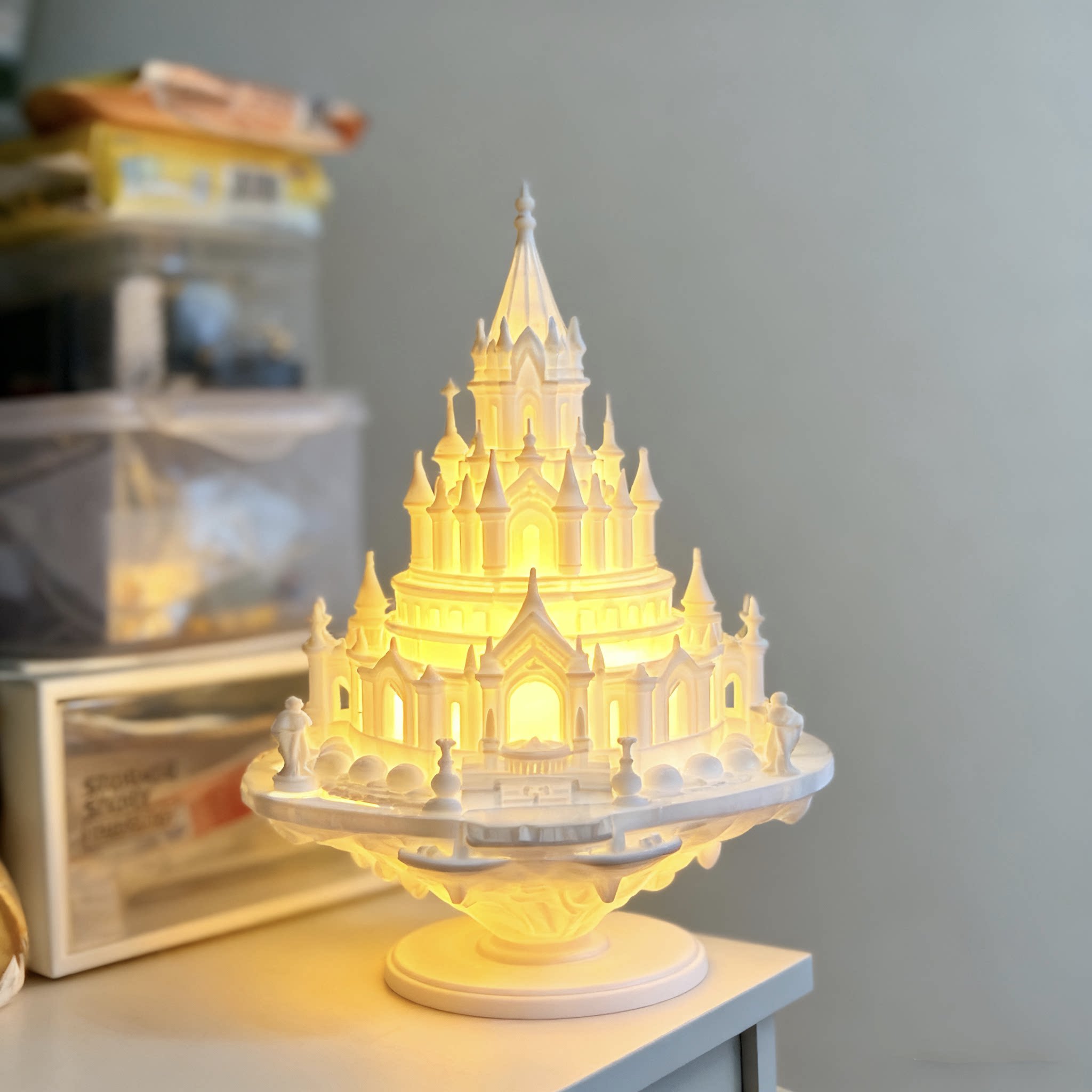 

Night light home decoration, castle night light model gift