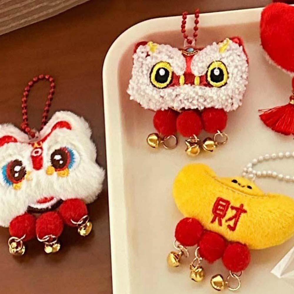 Bell Tassel Plush Snake Dolls Lion Awakening Spring Festival Pin Lion Dance Brooch  Party