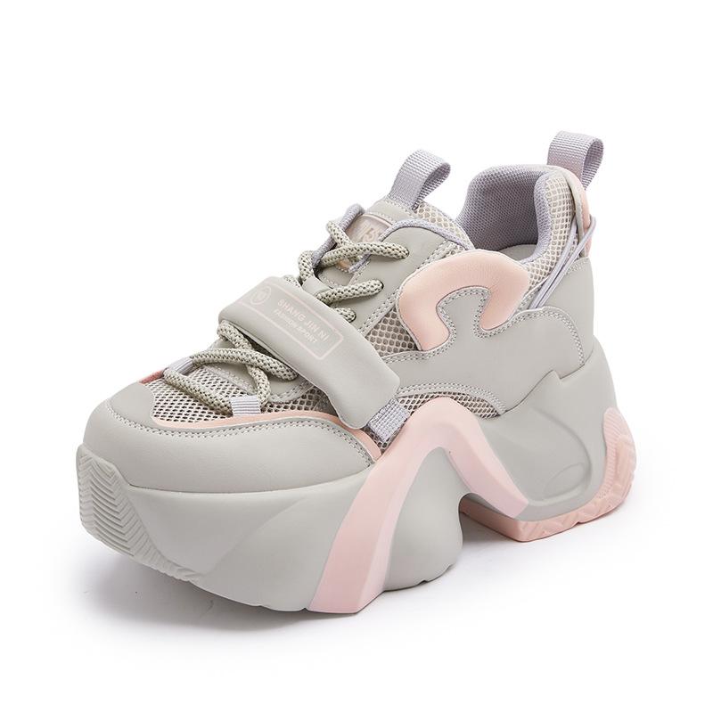 Старые туфли женские на толстой подошве;Повседневная спортивная обувь увеличивает женскую обувь 33