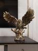 Eagle Standing on Tree Stump Statue, Resin Animal Sculpture, Home Decorative Accessories for Bedroom, Living Room, and Foyer
