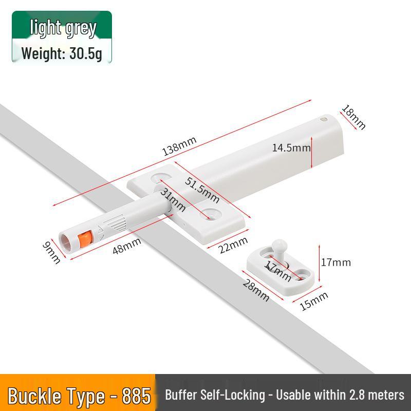 Self-Locking Recessed Door Stopper with Spring-Back Mechanism