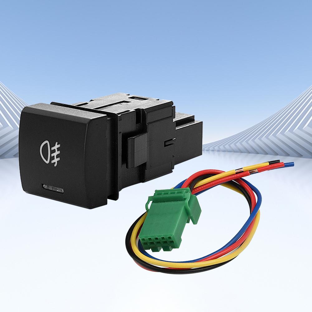 Car Fog Lights Switch with Green Light Fog Light Button Replacement Pure Copper Wire Refitting Fog Lamp 12V 24V for Camry 2018+