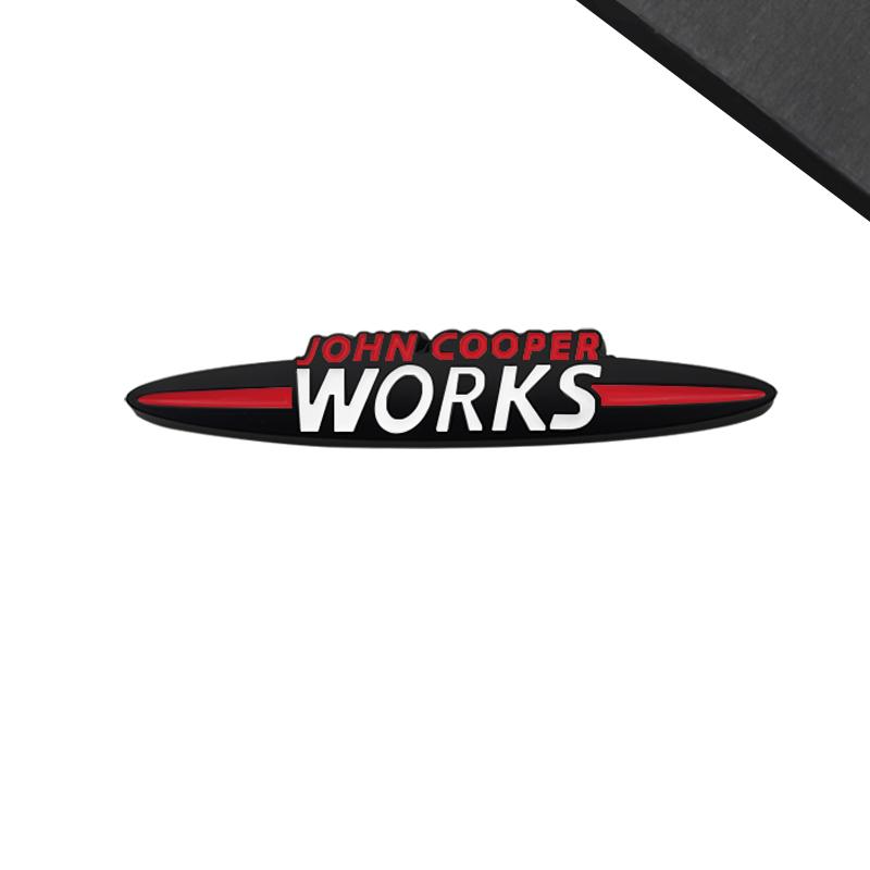 Emblema Nero JCW Styling Auto Adesivo 3D Metallo Griglia Cofano Anteriore Badge Per MINI Cooper S R55 R56 F54 F56 F55 F60 Decorazione Carrozzeria