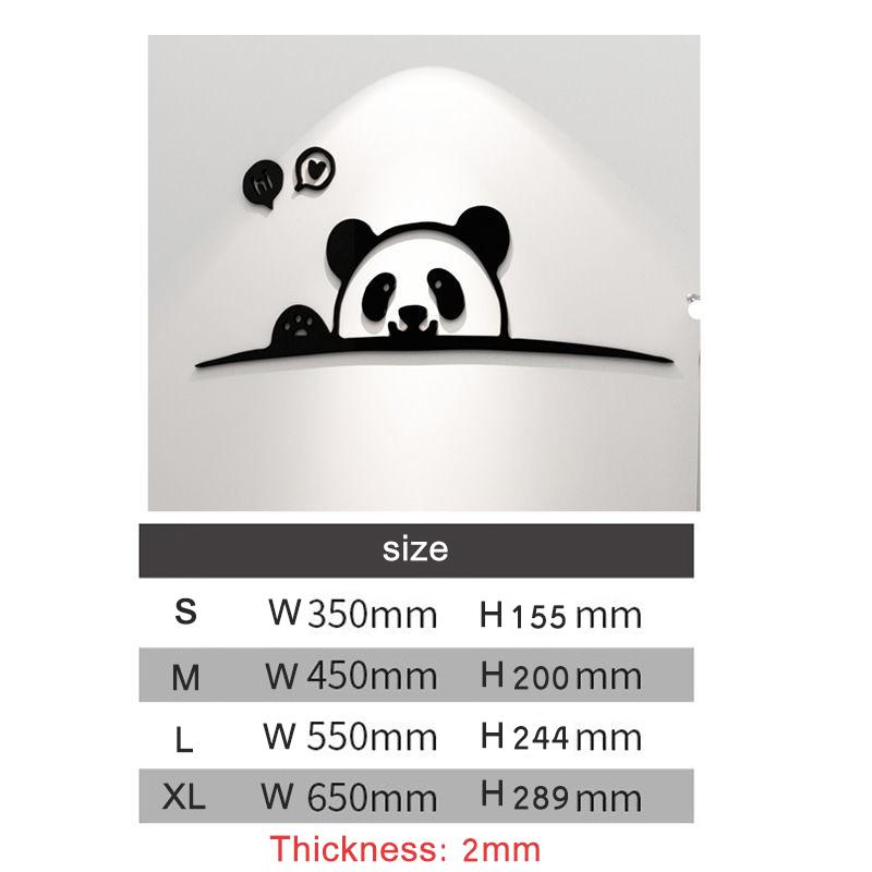 Creative Cute Cartoon Panda 3D Wall Stickers Acrylic Self-adhesive Stickers Bedroom Bedside Wall Decals DIY Wallpaper Wall Decor