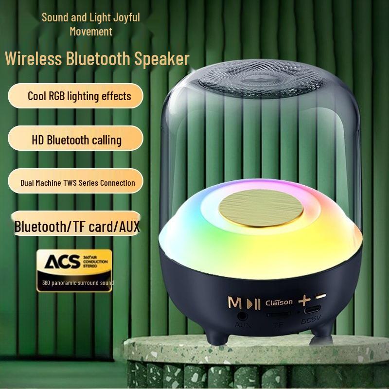 Colorful Bluetooth Speaker: High-Quality Sound, Portable, Multi-Mode, Large Volume, T58 Car Subwoofer.