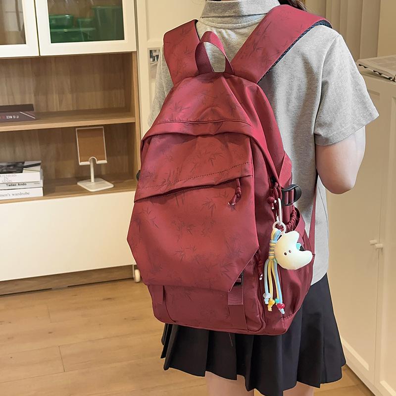 Schoolbag1011 New National Style School Bag Female College Students Casual Simple Large Capacity Backpack Junior High School Students Lightweight
