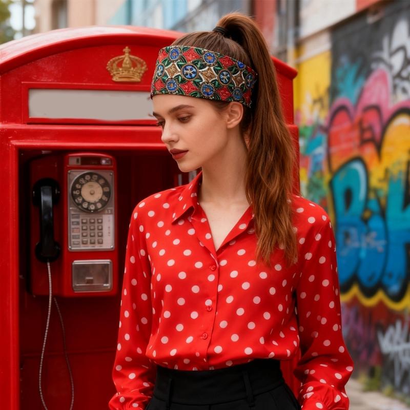 Stretchy Bohemian Pattern Hairband Sweat Resistant Workout Headbands For Gym Outdoor Travel Activity Sport Accessory
