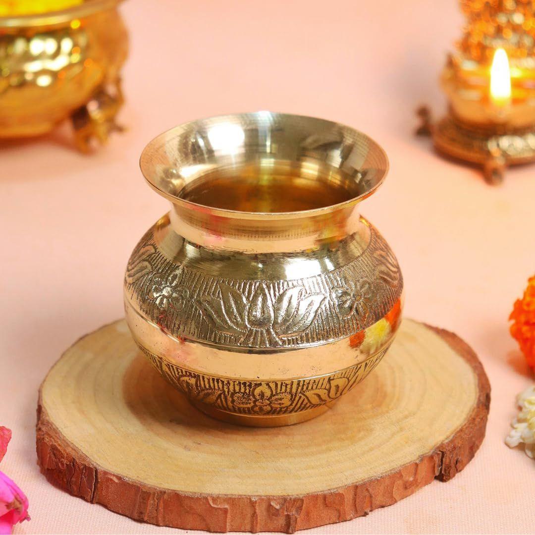 The Spiritual Living Brass Lota for Puja | 3 Inch - 150 ML | Pooja Samagri | Karwachauth | for Shivling |