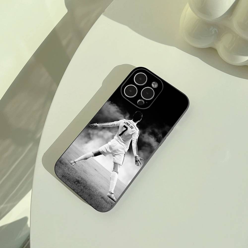 C-R-7 Ronaldo Phone Case For iPhone 17,16,15,14,13,12,11 Pro Max,16Plus,XS Lightweight and Practical Soft Black Cover