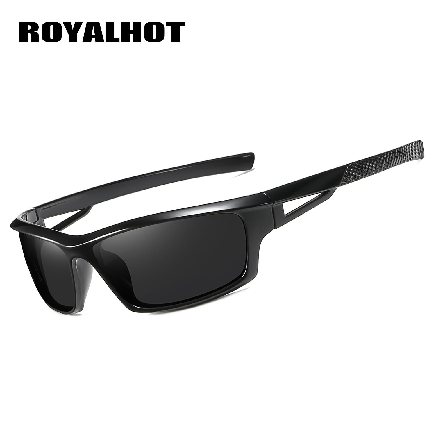 RoyalHot унисекс поляризационные 8 видов крутые спортивные солнцезащитные очки винтажные солнцезащитные очки ретро очки оттенки, UV400 чёрный