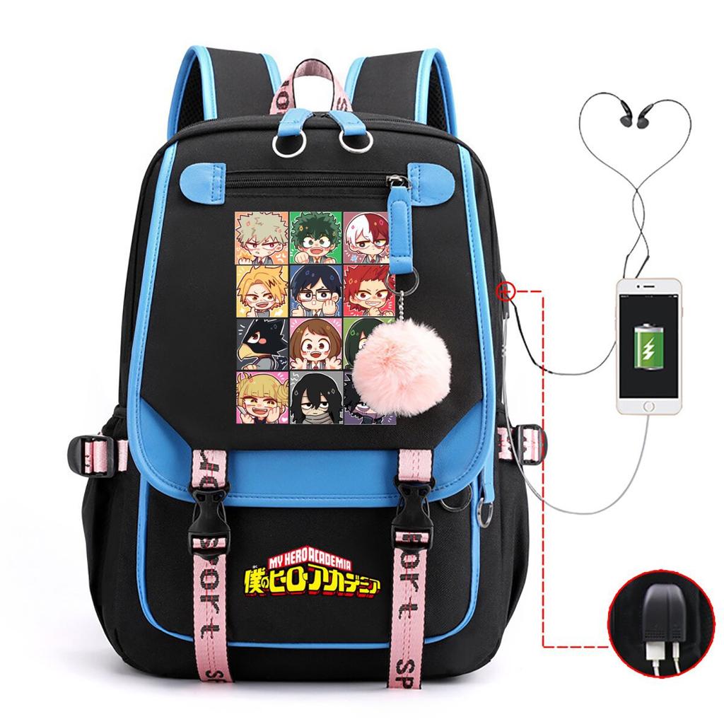 My Hero Academy Has the Same Peripheral Backpack, Animation Two-dimensional Printing, Primary and Secondary School Schoolbag.
