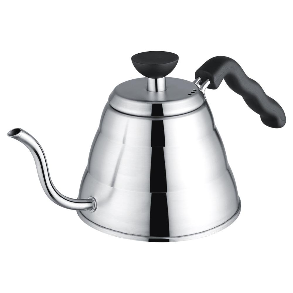 1L Capacity Hand Drip Pot Gooseneck Shaped Stainless Steel Kettle  Pour Over Coffee
