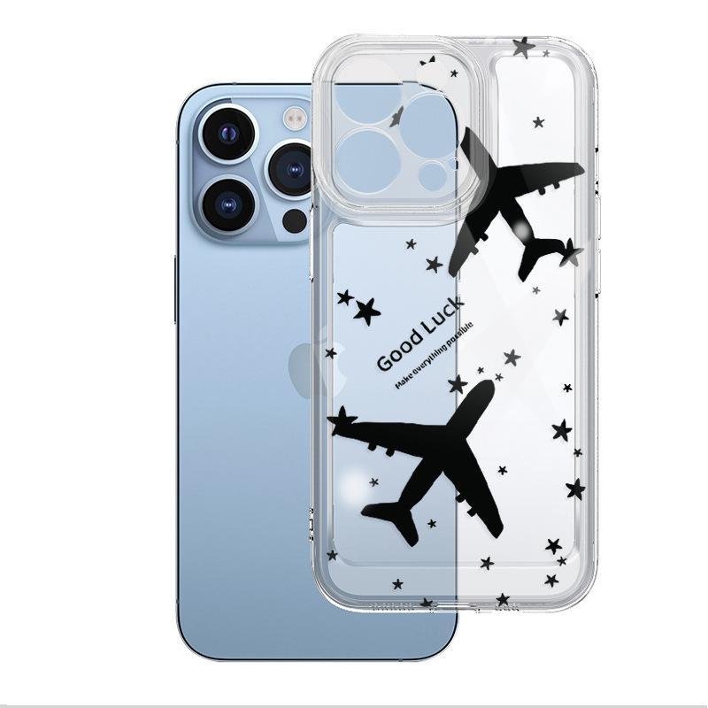 Rush to the cloud, the aircraft mobile phone case is suitable for Apple 15plus mobile phone case 17promax star 16 transparent and anti-drop.