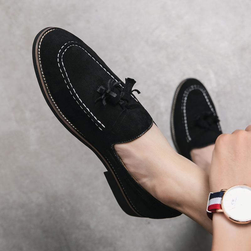 Kleine Lederschuhe Sommer Freizeit Wildleder Leder Mützen Schuhe Britische höhenverstellende Friseur Schuhe