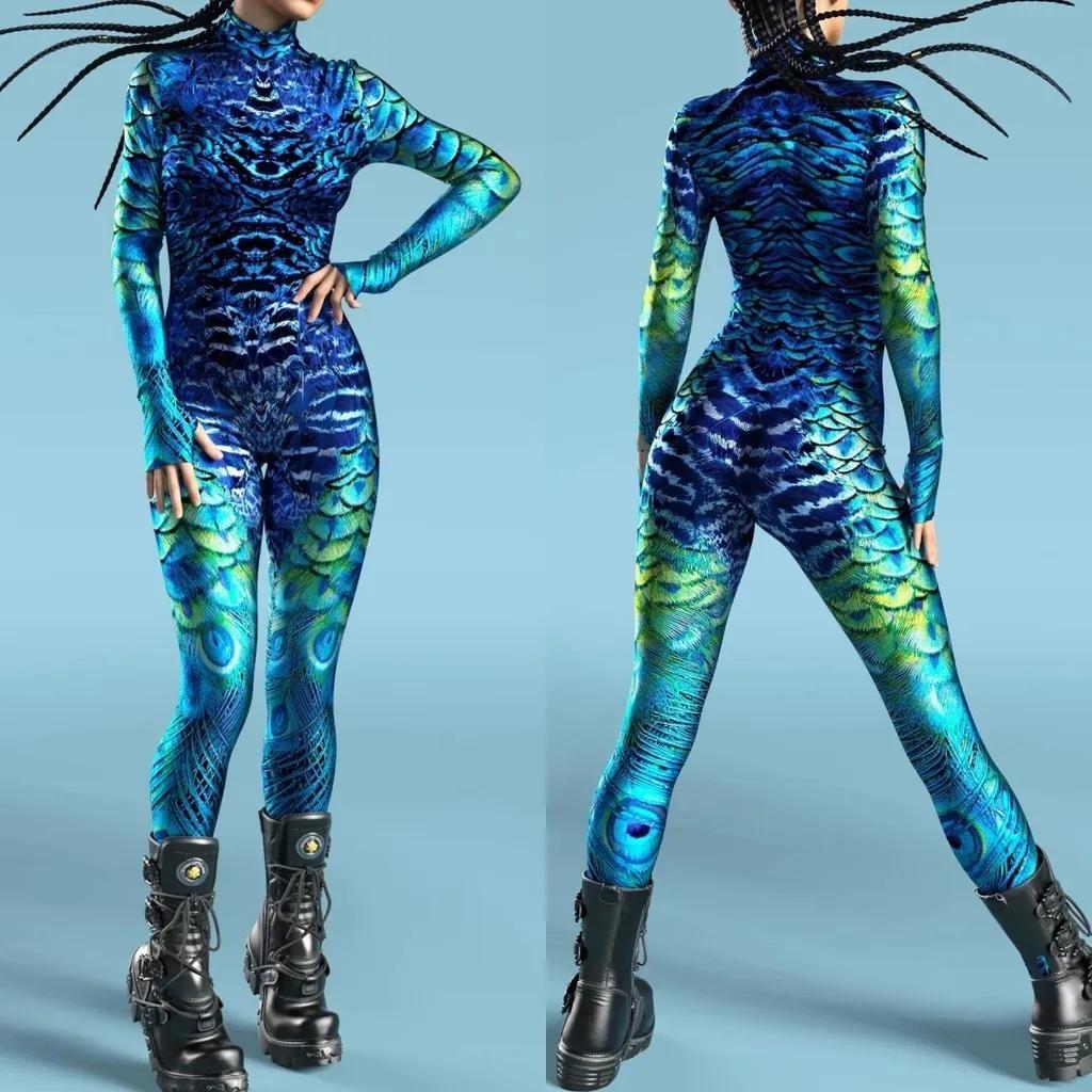 Costume de Scenă cu Imprimare Digitală 3D Adulți Evenimente de Halloween Petrecere Tematică Carnaval Costum Cosplay Joc de Rol Salopetă