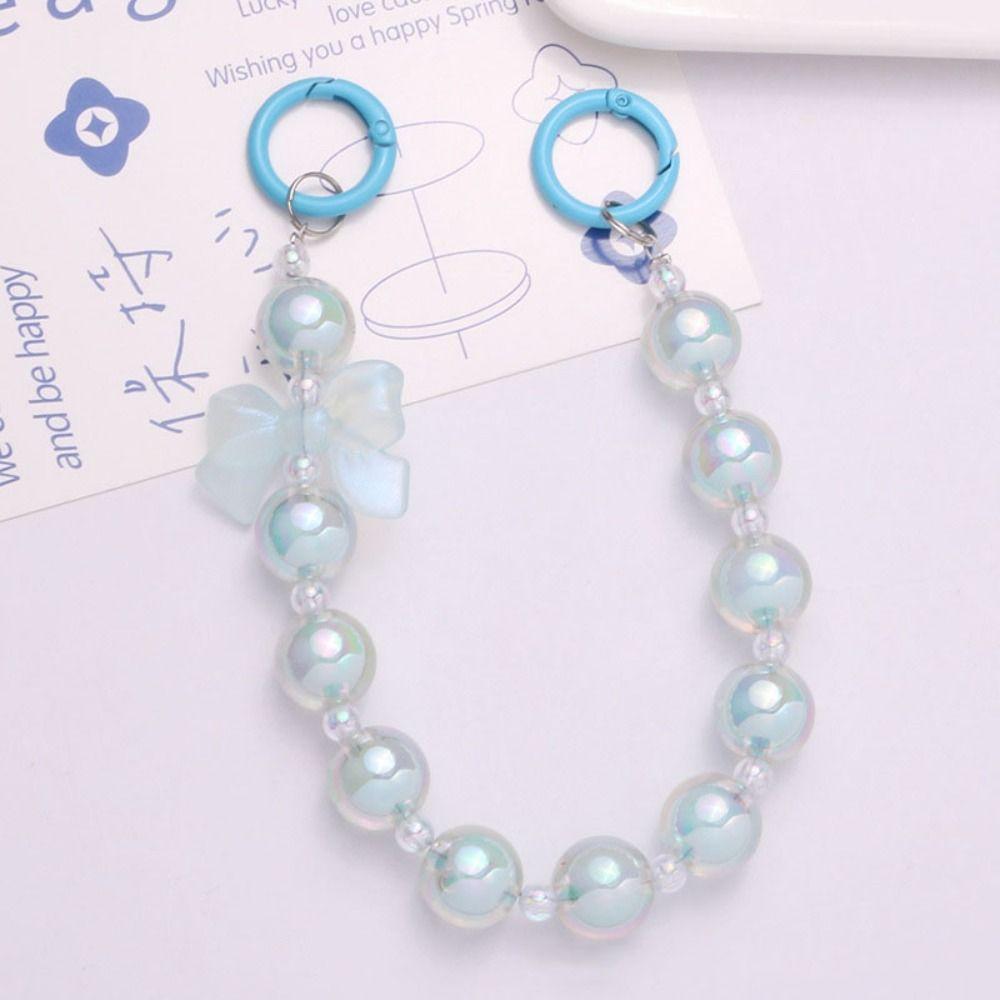 

Шнур из бусин Цепочка для сумки из бусин Подвесной шнур Бант Ремешок для телефона Бант Подвеска для сумки из бусин Девочки синий