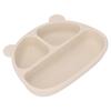 Toddler Soft Silicone Plate Home Dining Room Cute Cartoon Bear Shaped Baby Suction Plate for Snacks