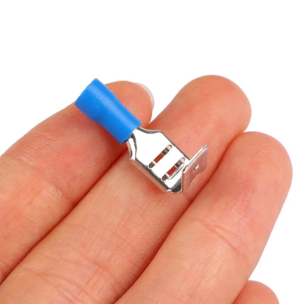 50/100Pcs Bagged Cold Pressed Terminal Kit Insulated Quick Connect Crimp Connectors for Automotive Wiring Red Blue Yellow