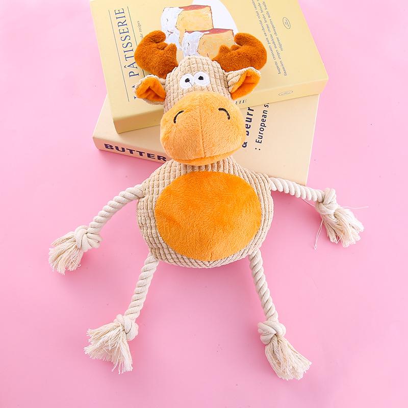 Pet Cotton Rope Toys, Interactive Training Toys for Making Sounds, Grinding Teeth and Cleaning Teeth for Medium and Large-sized Dogs