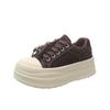 Leather board shoes women's muffin thick-soled heightening women's shoes autumn and winter new versatile little white shoes casual sports shoes